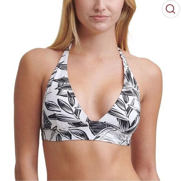 NWT DKNY Women's Printed Triangle Halter Bikini Top Swimsuit - Picture 1 of 7